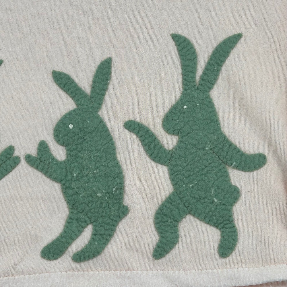 Womens Vintage Style Bunny Sweatshirt Pink Dancing Rabbit Graphic Lee LG Cottage - Picture 4 of 10